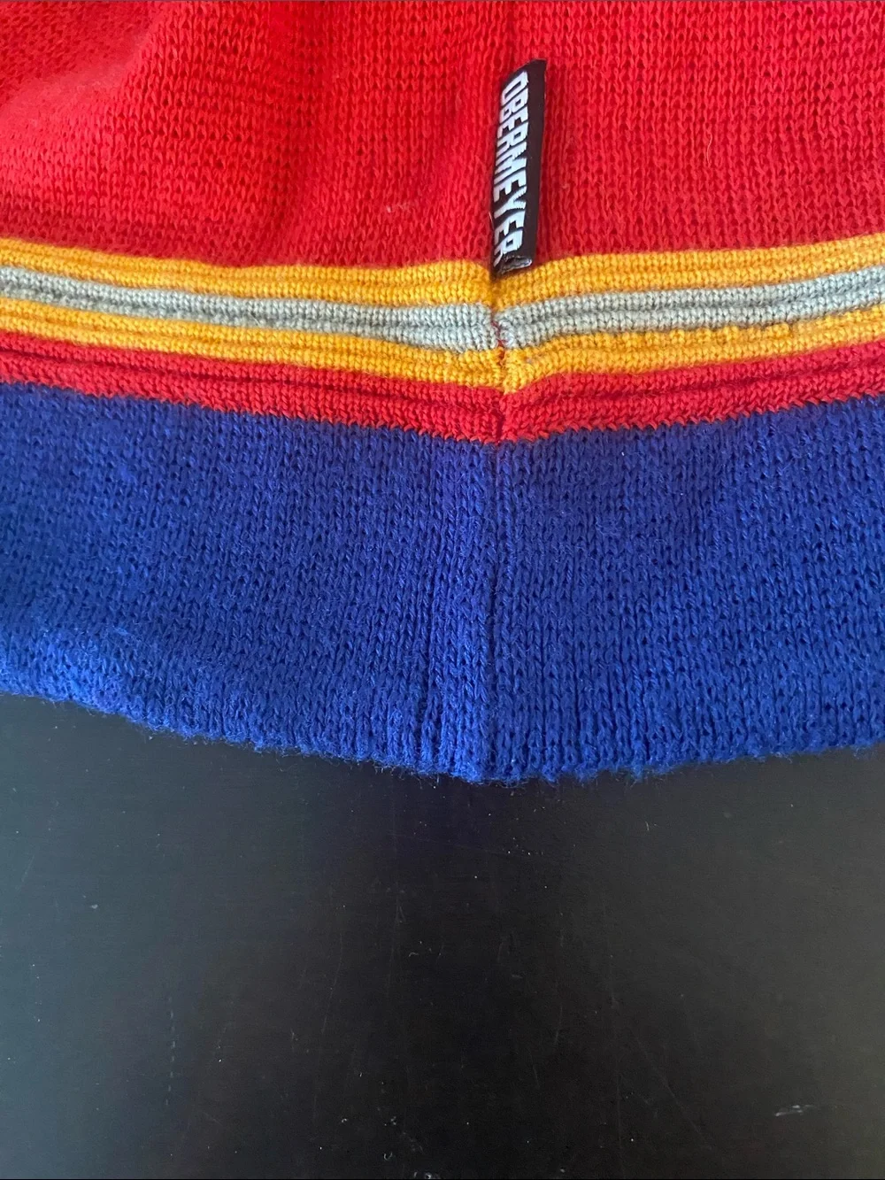 Obermeyer Red, Blue & Yellow Stripe Knit Kids Beanie